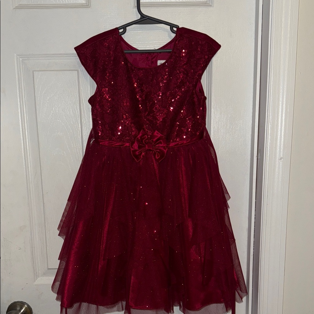 Jona Michelle Burgundy Sequin Dress